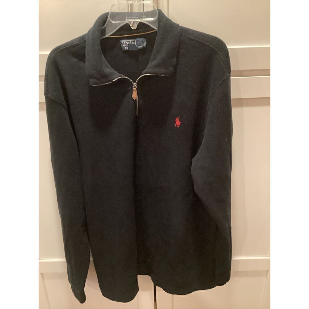 Polo Ralph Lauren Ribbed 1/4 Zip Pullover Sz 2XLT Black